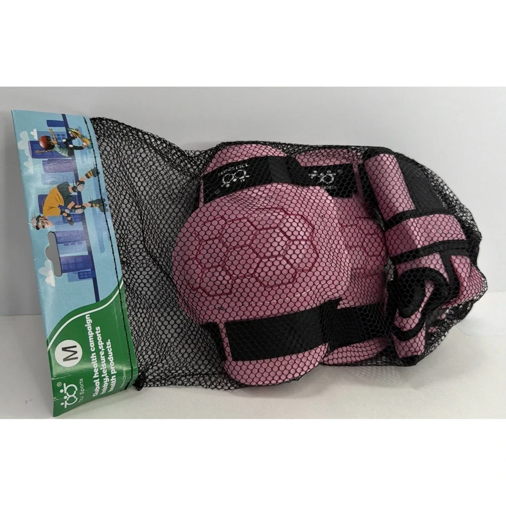 Kids Knee Pads Elbow Pads Wrist Guards Protective Gear Set Pink 6 Pcs Medium NWT